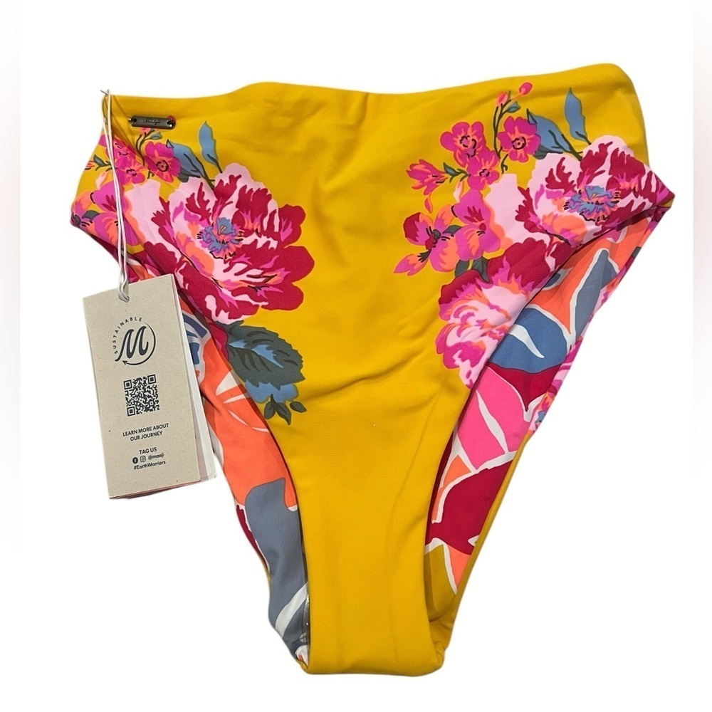 NWT Maaji Women’s High Waisted Reversible Tropical Floral Swim Bottoms in size S - Picture 2 of 8